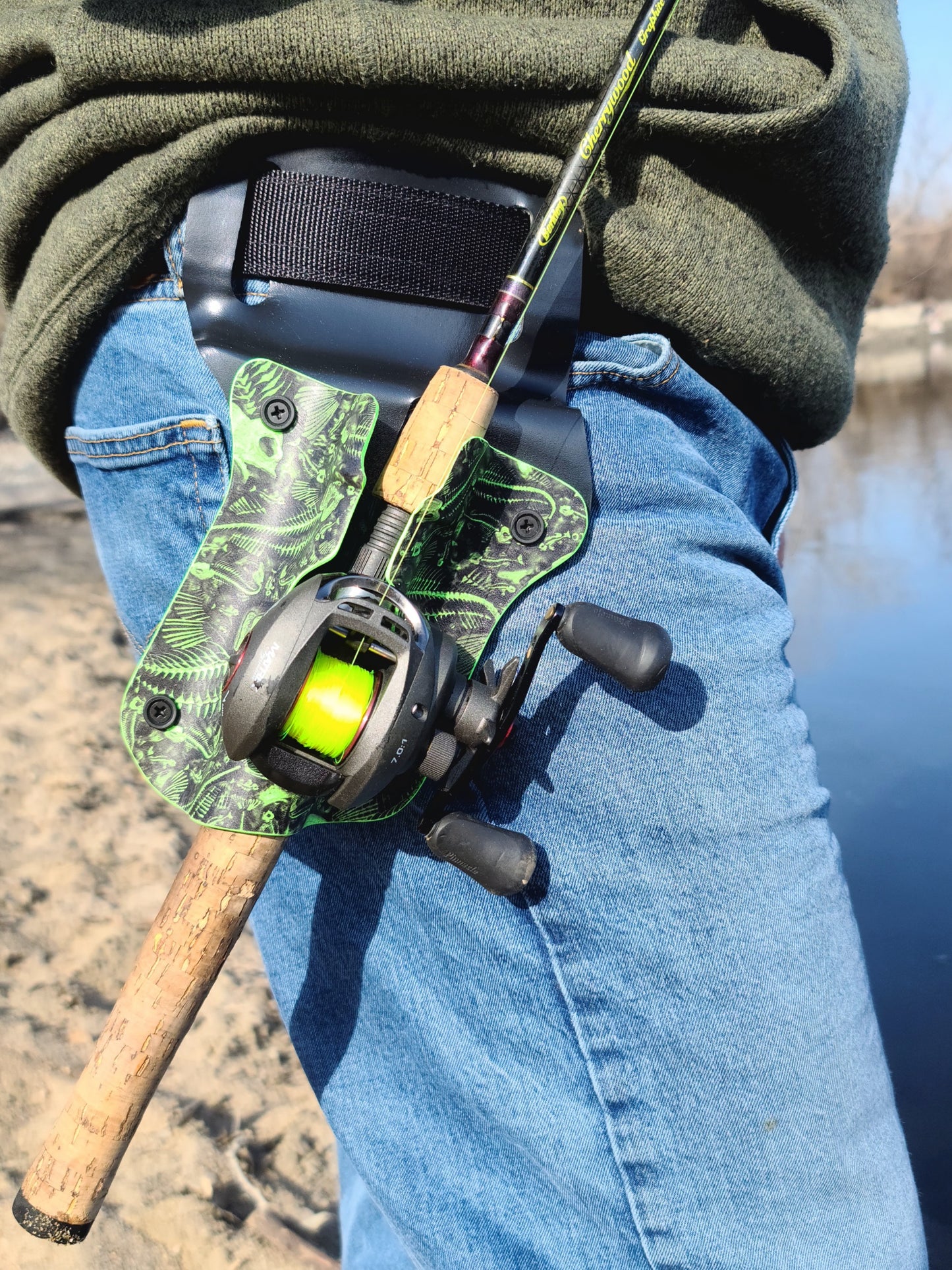 Bait Caster Fishing Rod Holster. The only rod holster SPECIFICALLY